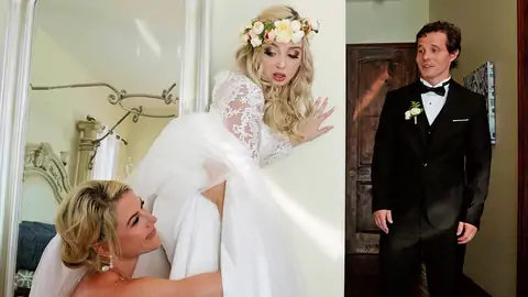 The groom catches the wifey tribbing a all girl